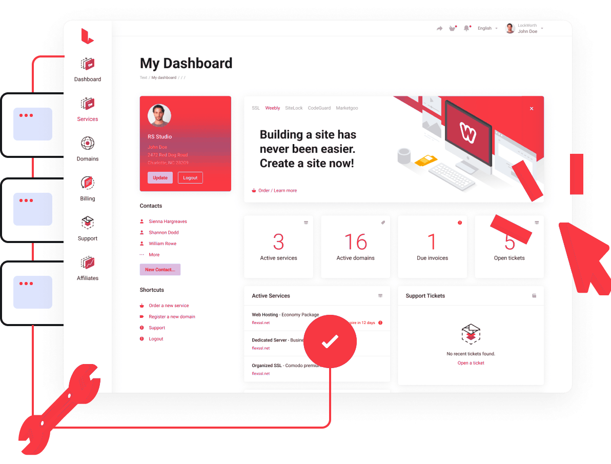 Hosting Compartido | B2BHosting.es - Panel de control intuitivo para gestionar todos tus servicios